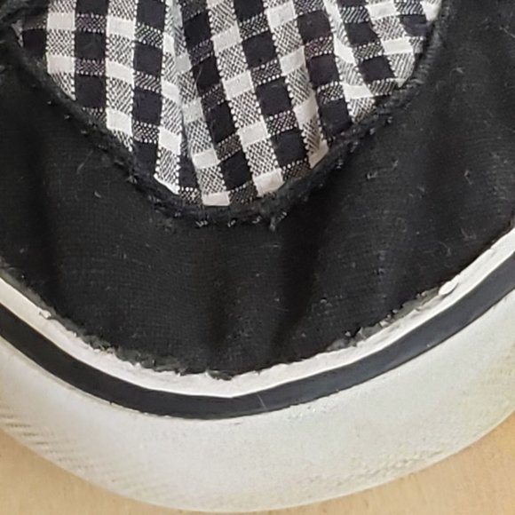 Vintage Vans Black White Lace Up Low Top Worn Spots On Sole Wmns 10 Plaid Check - Picture 4 of 12
